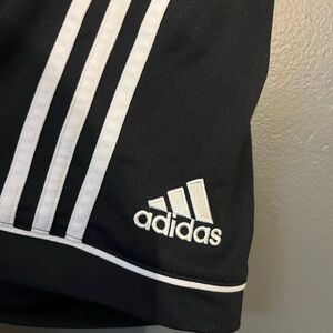 Adidas Kids Black and White Striped Shorts